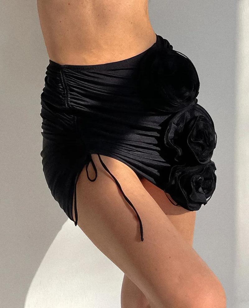 3d Flower One Piece Swimsuit and Skirt