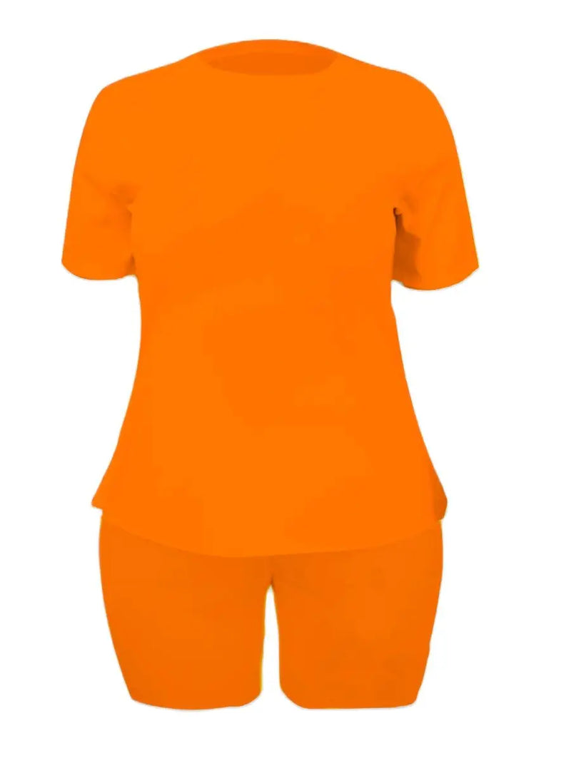 Basics Round Neck Regular Fit Shorts Set ’s 2 Piece Fitness Suit