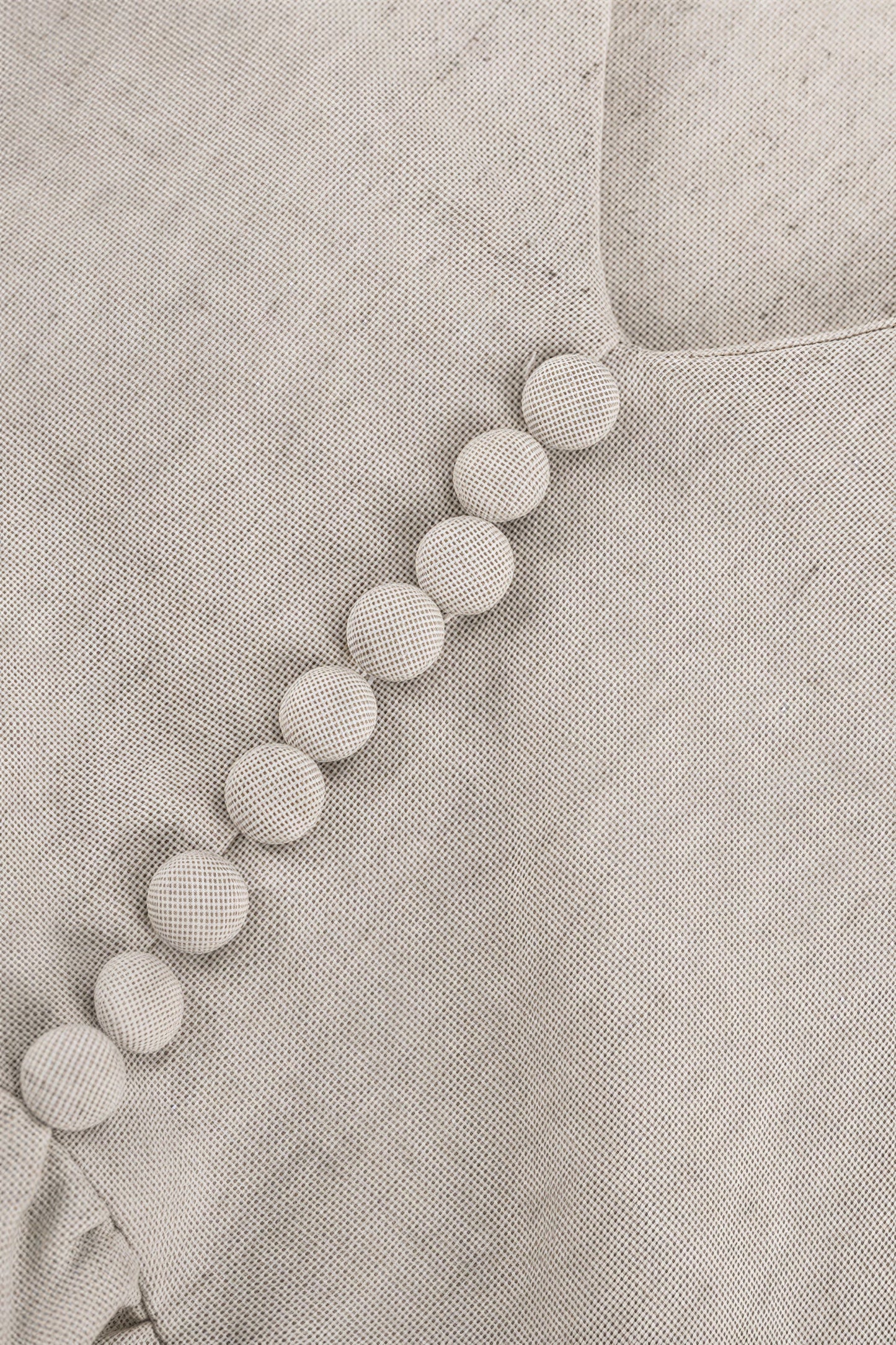 Cotton Linen V Neck Lantern Sleeve Loose Mini Dress