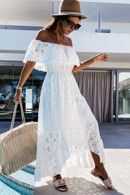 Lace Off Shoulder Maxi Dress