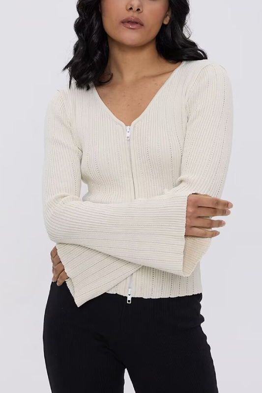 V-neck Knitted Cardigan Slim Sweater