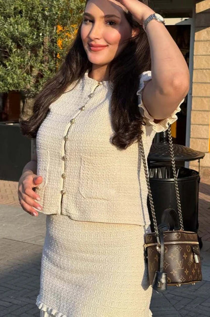 Knitted Short Sleeve Cropped Cardigan