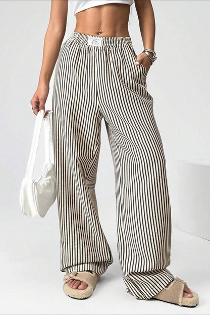 High Waist Striped Pants
