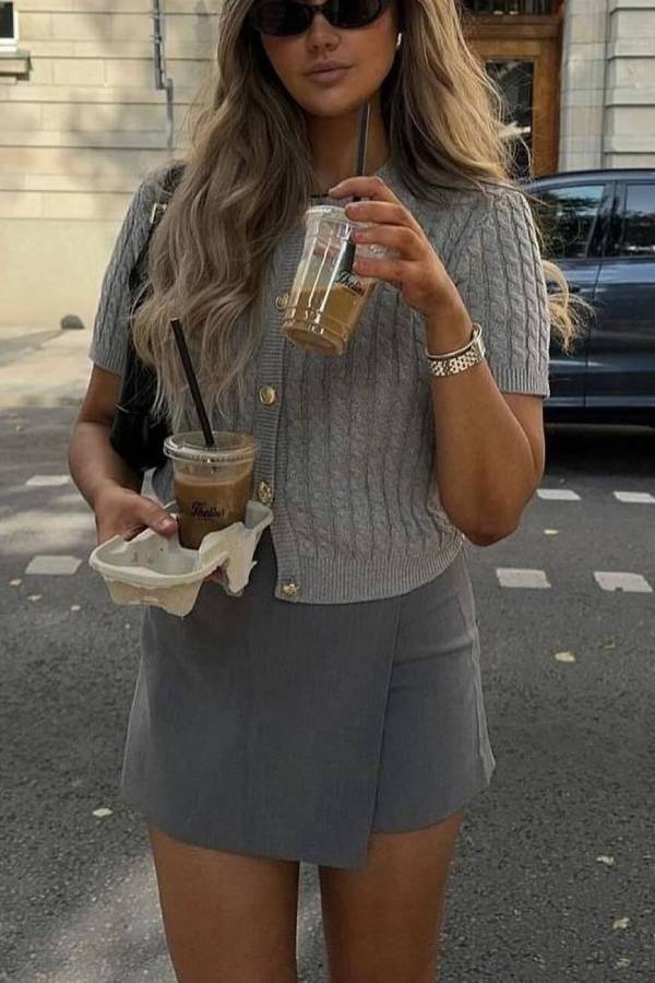 Color Short Knit Sweater