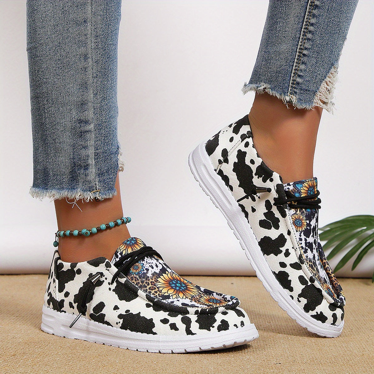 Sunflower Print Canvas Shoes Re F4145