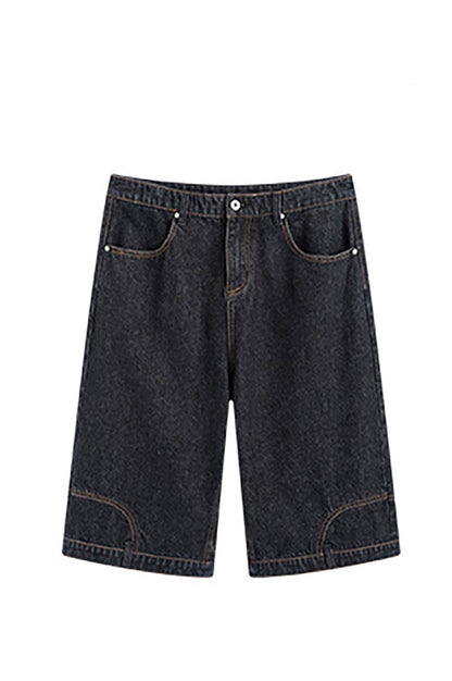 Inverted Wide Leg Denim Shorts