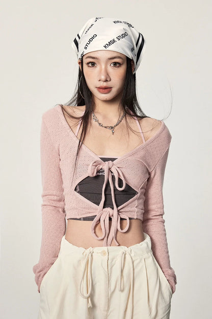 Tie Front Knit Cardigan