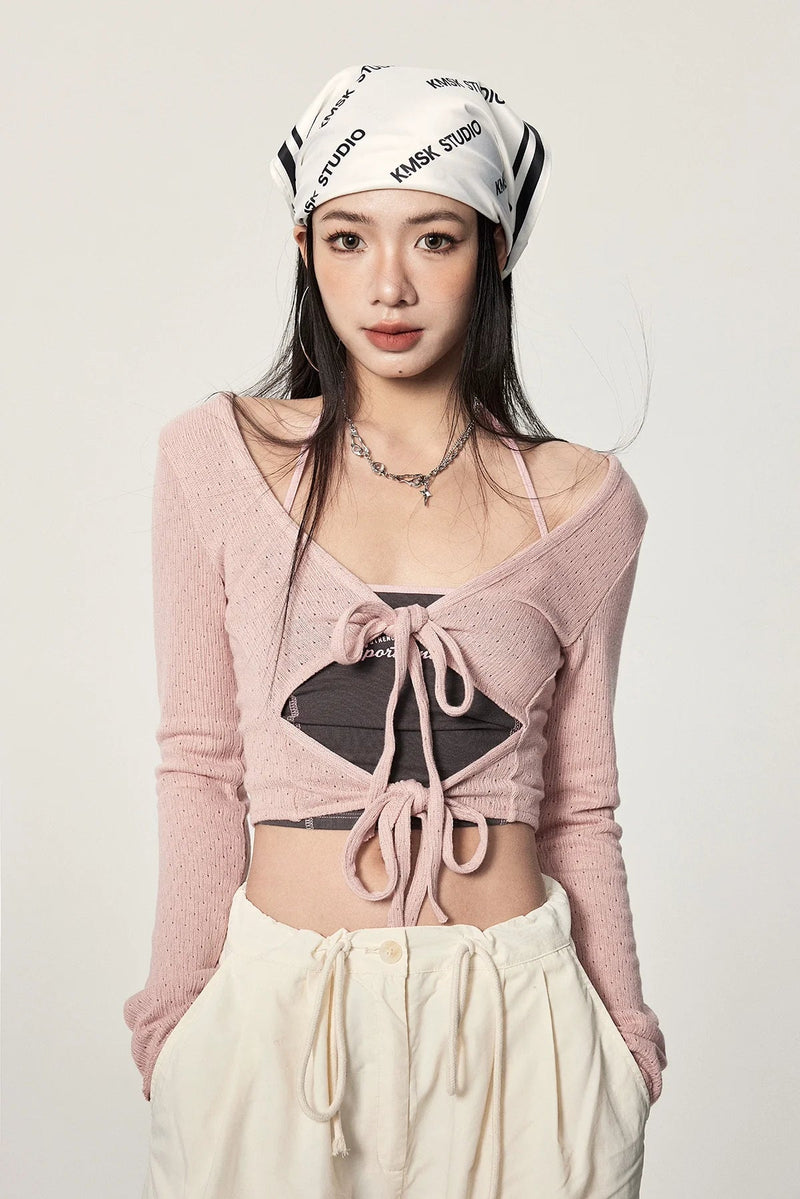 Tie Front Knit Cardigan
