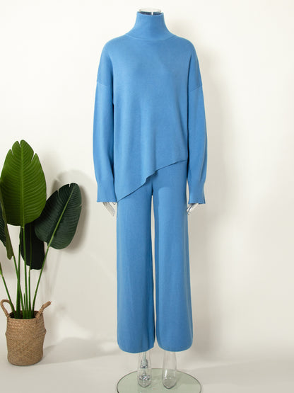 Knitted Long Sleeves Sweater and Pants Two Pieces Sets