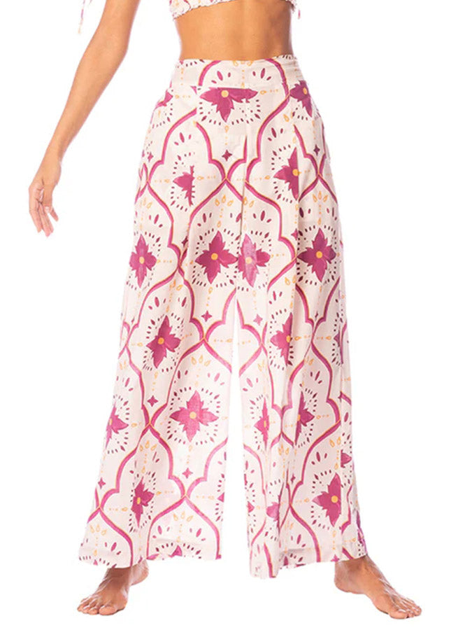 Printed Bikini and Pants Cover-up