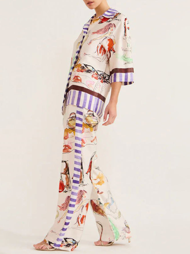 Printed Shirt and Pants Sets