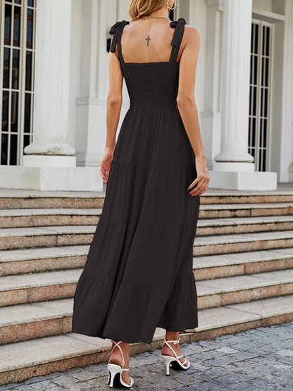 Tie-shoulder Sleeveless Maxi Dress
