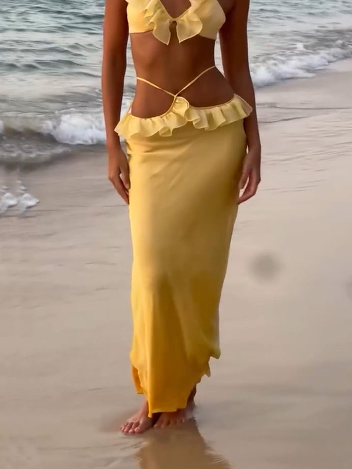 Ruffled Bikini Top and Skirt