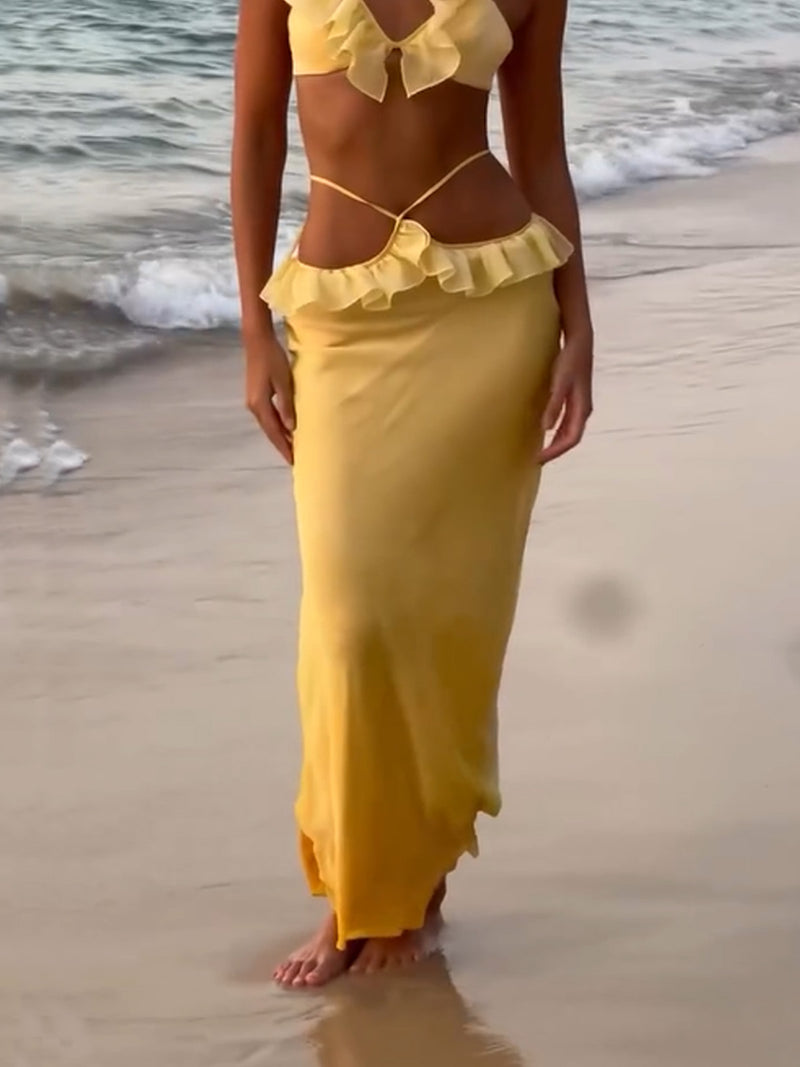 Ruffled Bikini Top and Skirt