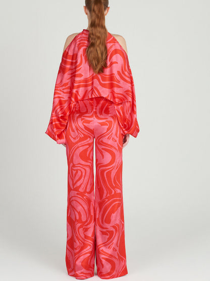 Printed Shirt and Pants Two Piece Set