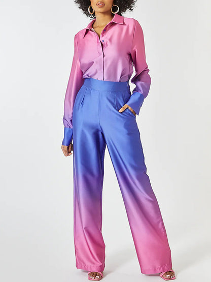 Long Sleeves Tie-dye Shirt and Pants Sets