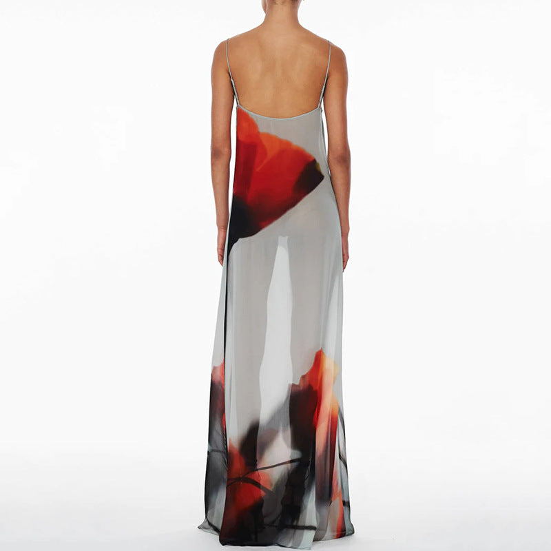 Printed Holiday Maxi Dress