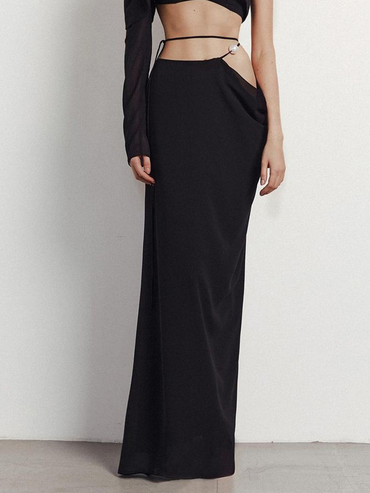 Ruffled Bandeau One-shoulder Top and Skirt