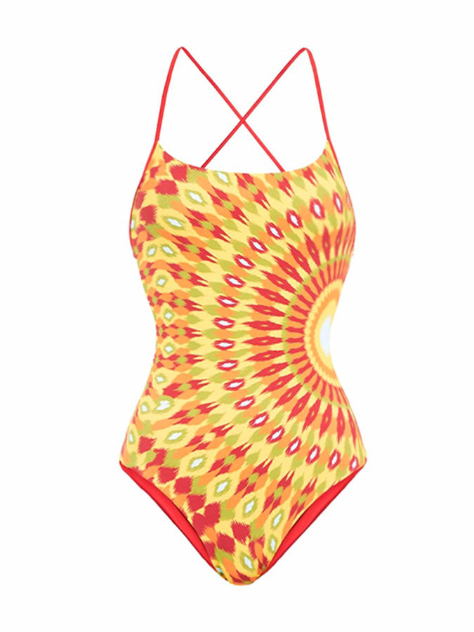 Graphic Printed One Piece Swimsuit and Skirt