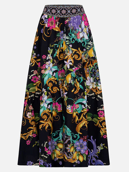 Printed One Piece Swimsuit and Skirt