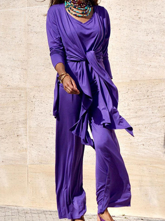 Long Sleeves Cardigan and Pants Sets