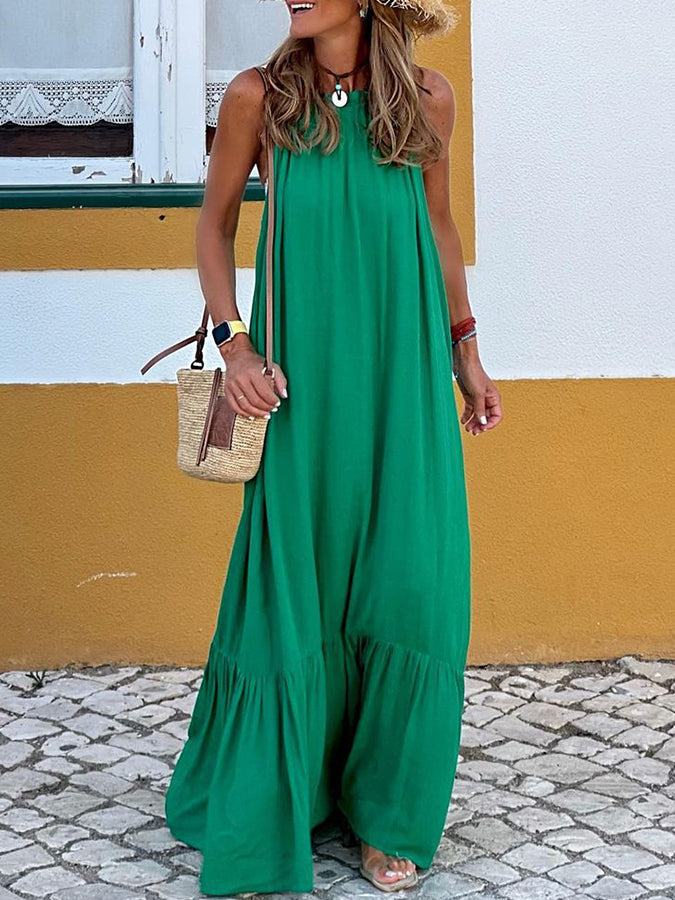 Halter Sleeveless Maxi Dress