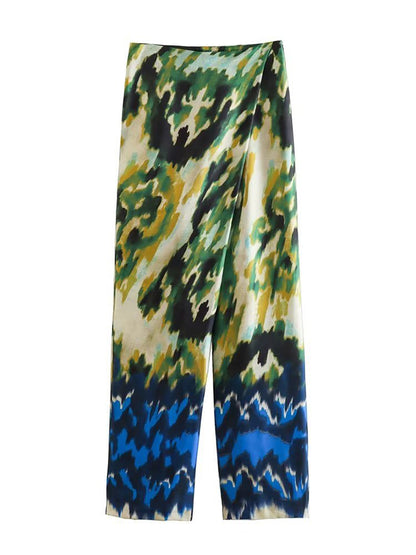 Long Sleeves Printed Blouses and Pants