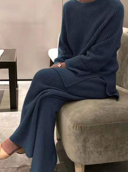 Knitted Sweaters and Pants Two Pieces Sets