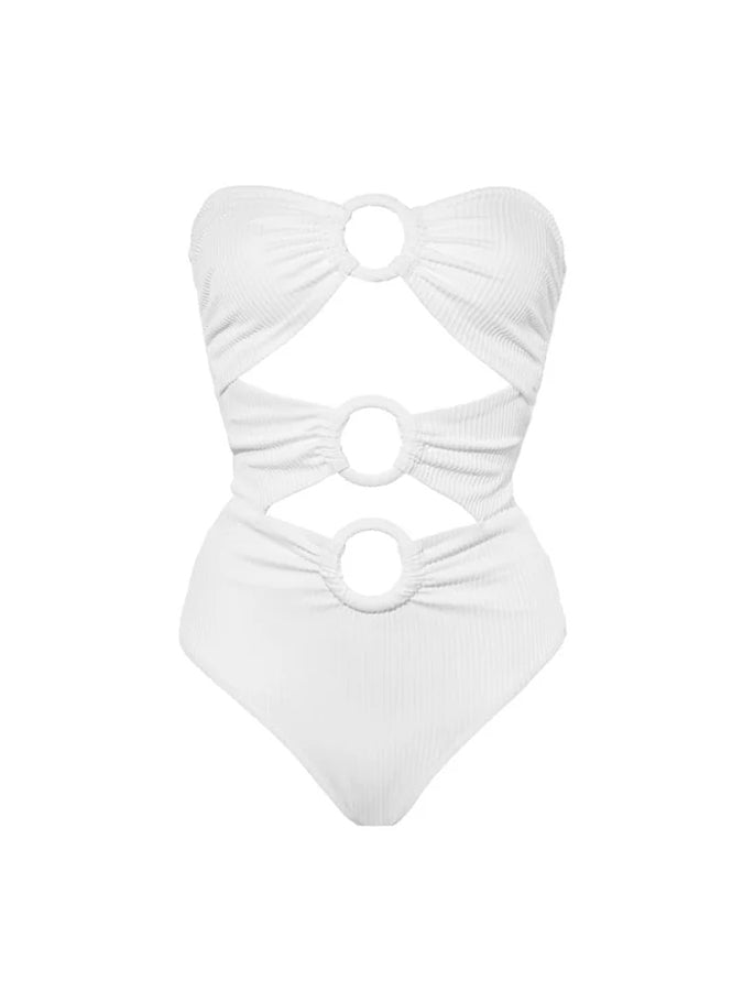 Bandeau One Piece Swimsuit and Lace Pants