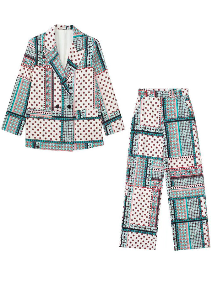 Printed Blazer and Pants Sets