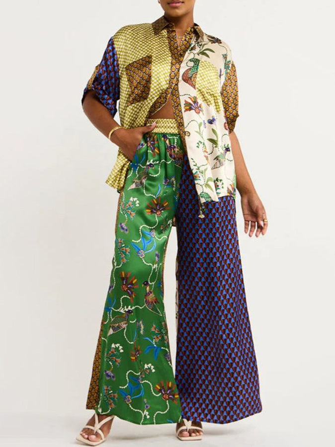 Printed Shirt and Pants Set