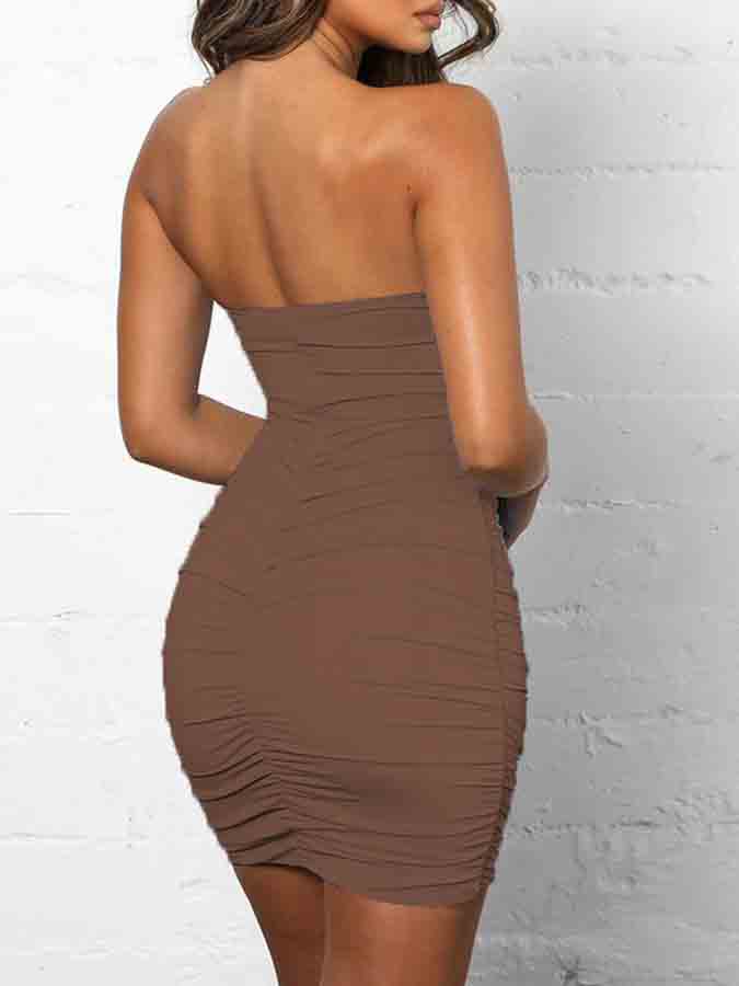 Off Shoulder Cut-out Slim Mini Dress