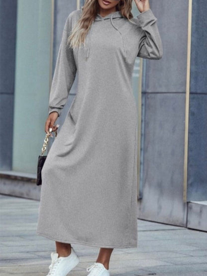 Long Sleeves Hoodie Maxi Dress