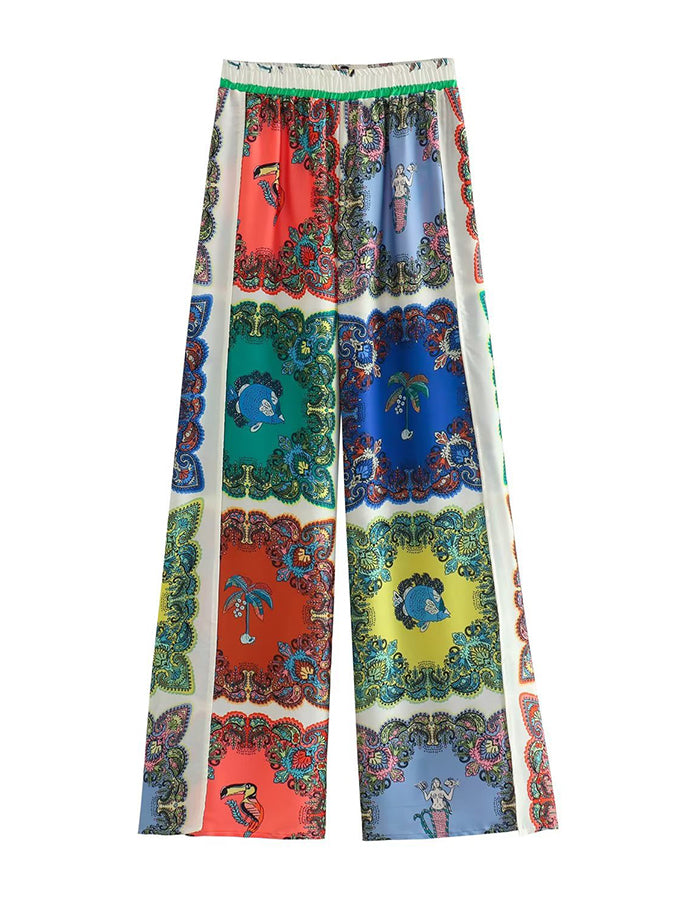 Color Block Printed Shirt and Pants Set