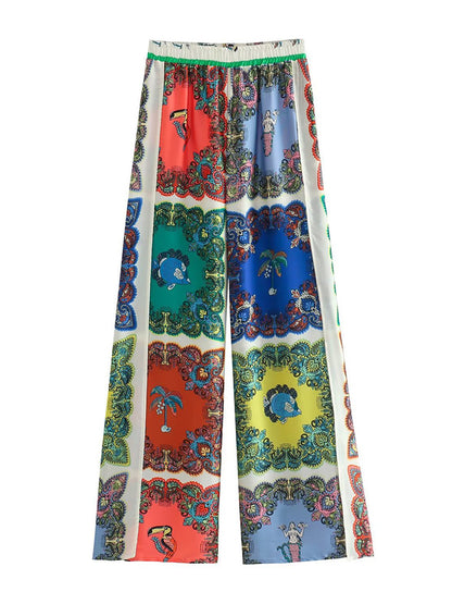 Color Block Printed Shirt and Pants Set