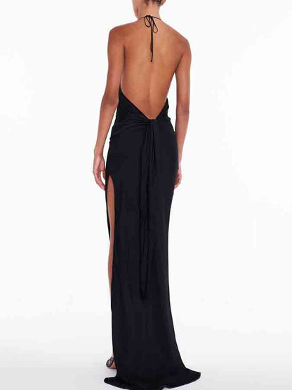 Blackless Slit Maxi Dress