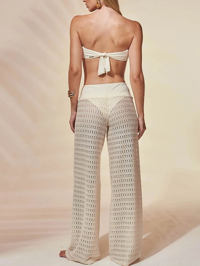 Halter Neck Bikini and Crochet Pants