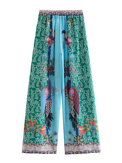Printed Two Piece Shirt and Pants Set