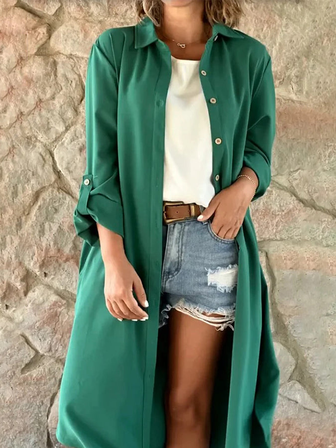 Buttoned Long Sleeves Shirt Coat