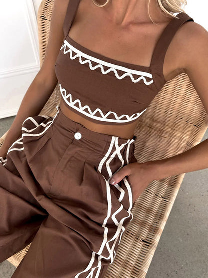 Top and Pants Two Pieces Set