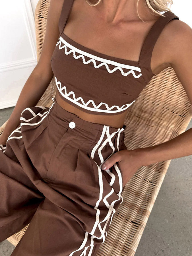 Top and Pants Two Pieces Set