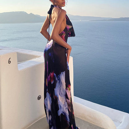 Printed Holiday Maxi Dress