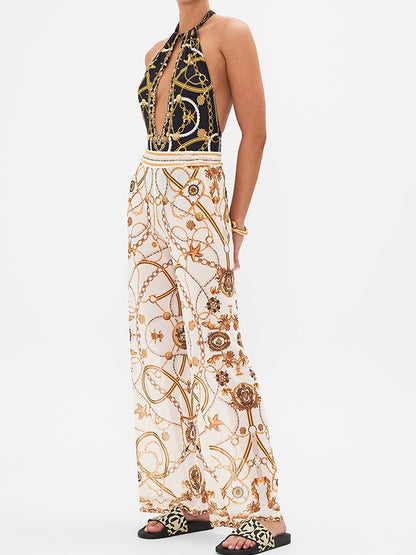 Printed One Piece and Pants Swimwear