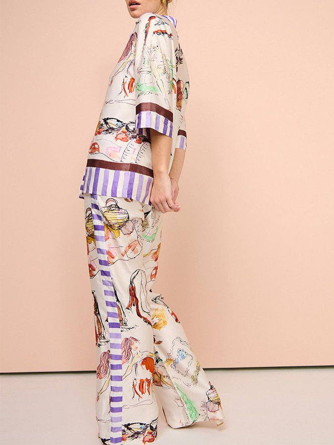 Printed Shirt and Pants Sets
