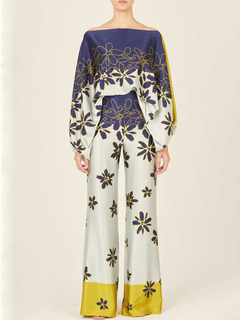 Printed Shirt and Pants Two Piece Set