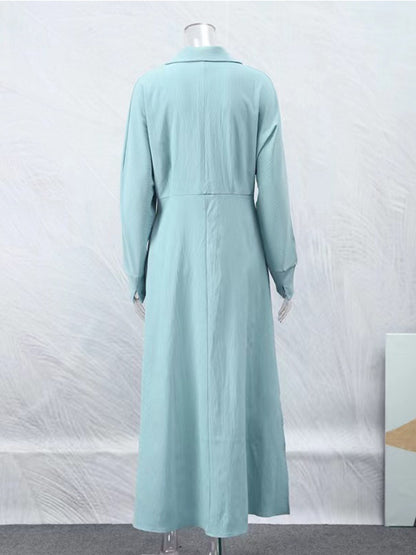 Long Sleeves Buttoned Shirt Maxi Dress