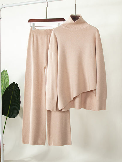 Knitted Long Sleeves Sweater and Pants Two Pieces Sets