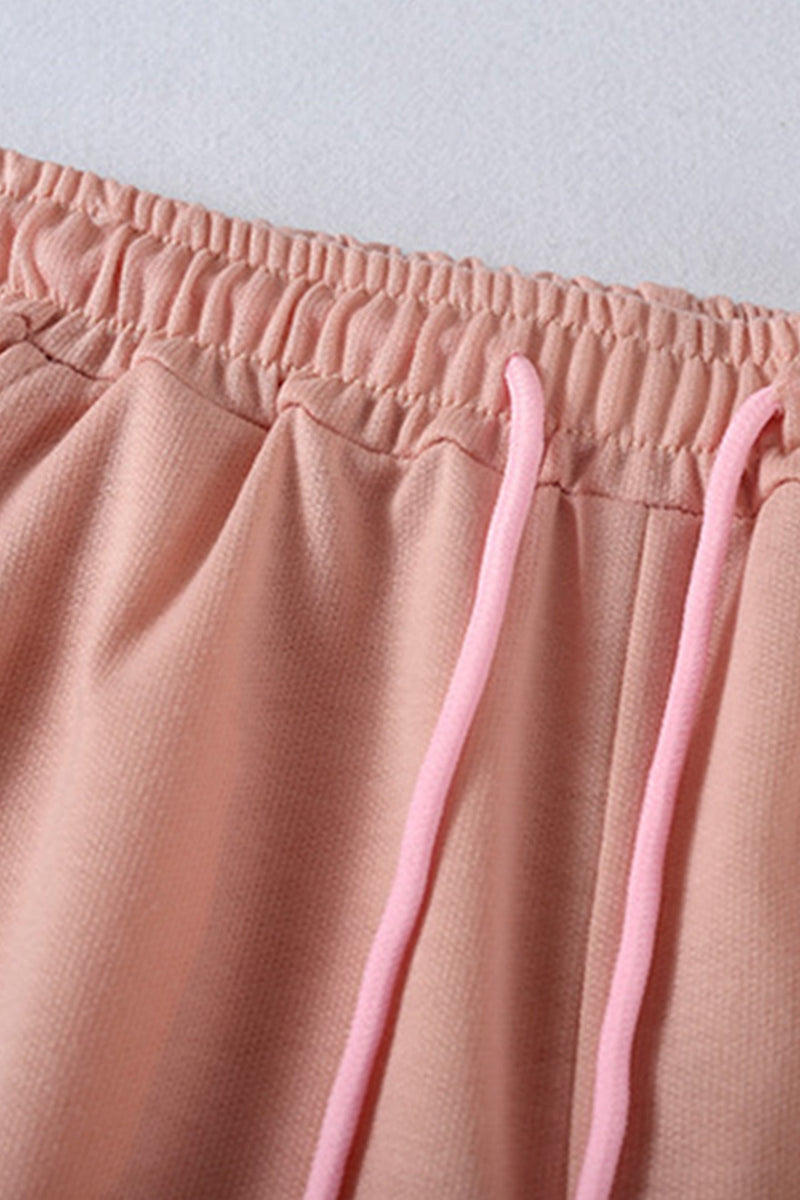 Crew Neck Sweatshirt Shorts Set