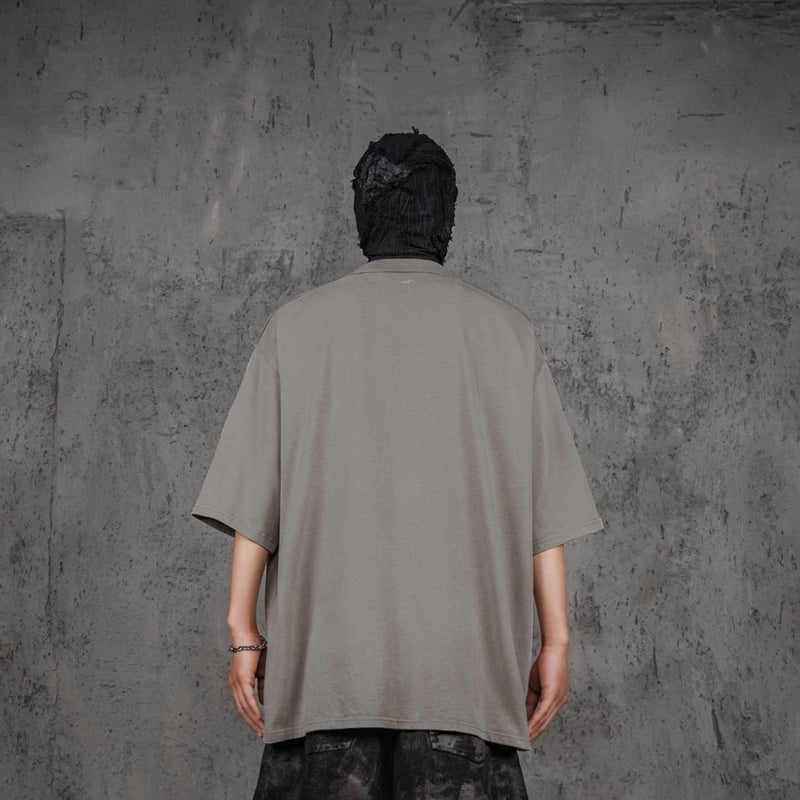 Stone Gray Oversized Army T-shirt
