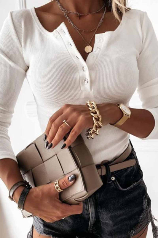 Color V-neck Long-sleeved Sweater(3 Colors)
